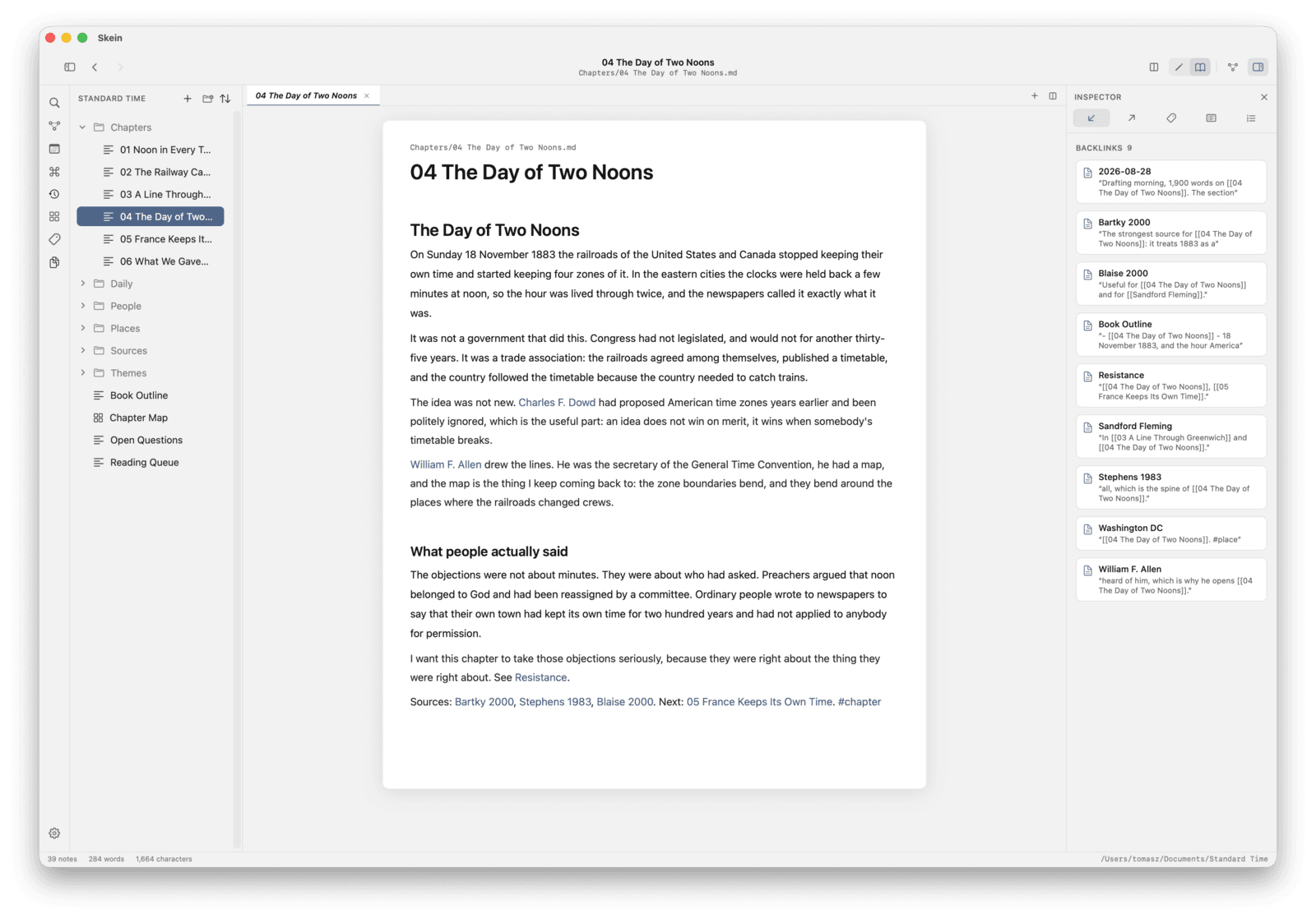 The same note in a light theme: a white page with grey chrome